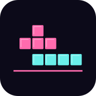 Neon falling blocks icon